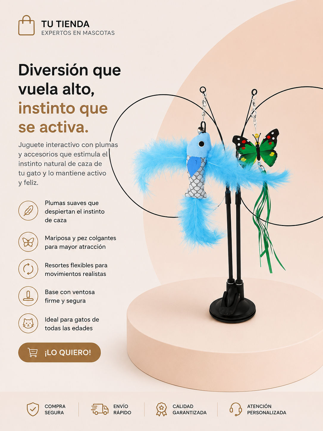 Juguete  con ventosa para gatos