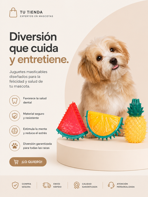 Juguete masticable con sonido  para mascotas