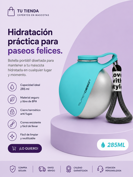 Botella de agua portátil para mascotas