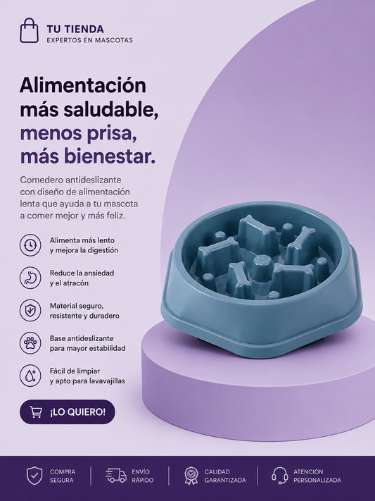 Comedero lento para mascotas