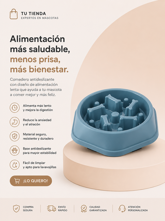 Comedero lento para mascotas